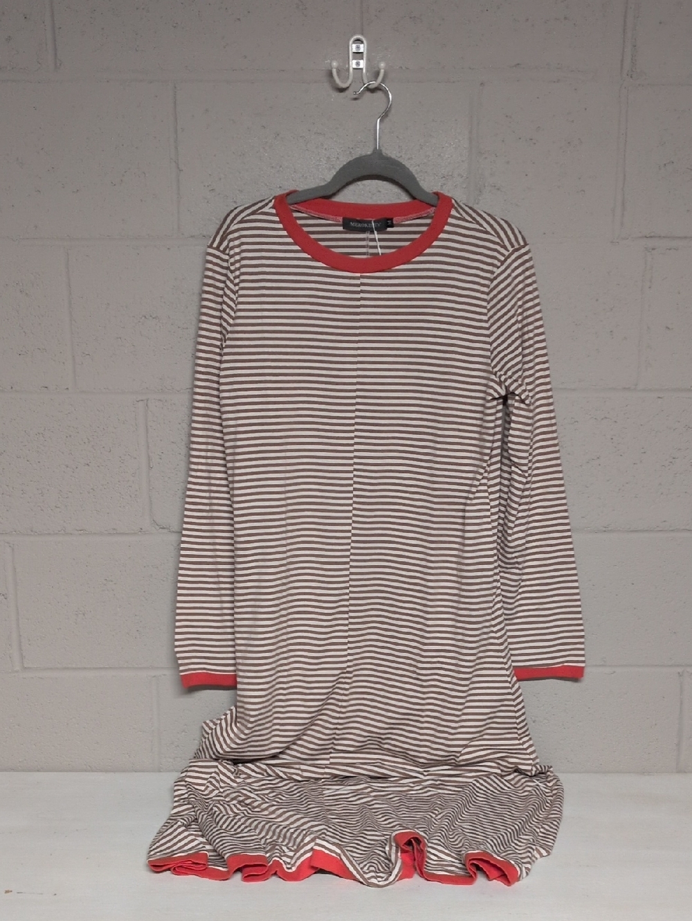 Merokeety Women's Striped Long Sleeve Maxi T Shirt Dress Size M, NWT